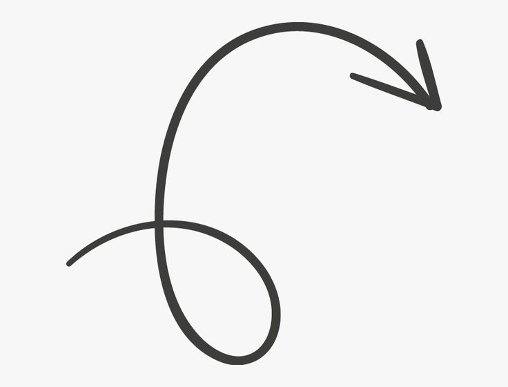 an arrow is drawn in the shape of a circle with one end pointing up to the right