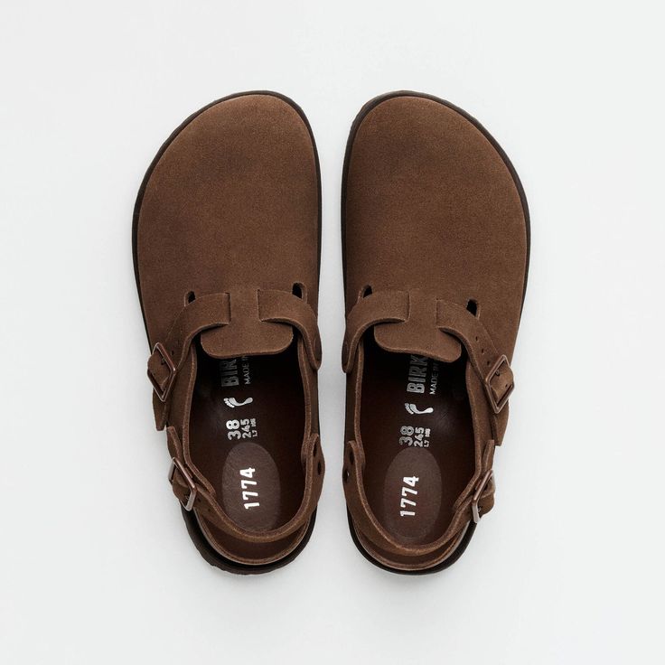 1774 IV Tokio Suede Leather Carafe | BIRKENSTOCK Modern Brown Mules With Buckle Closure, Modern Brown Slip-on Clogs, Brown Clogs With Buckle Closure For Outdoor, Brown Mules With Single Toe Strap And Rubber Sole, Brown Mules With Rubber Sole And Single Toe Strap, Brown Outdoor Clogs With Buckle Closure, Brown Leather Sole Clogs For Outdoor, Outdoor Closed Toe Clogs With Buckle Closure, Brown Outdoor Clogs With Removable Insole