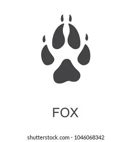 an animal's paw print with the word fox