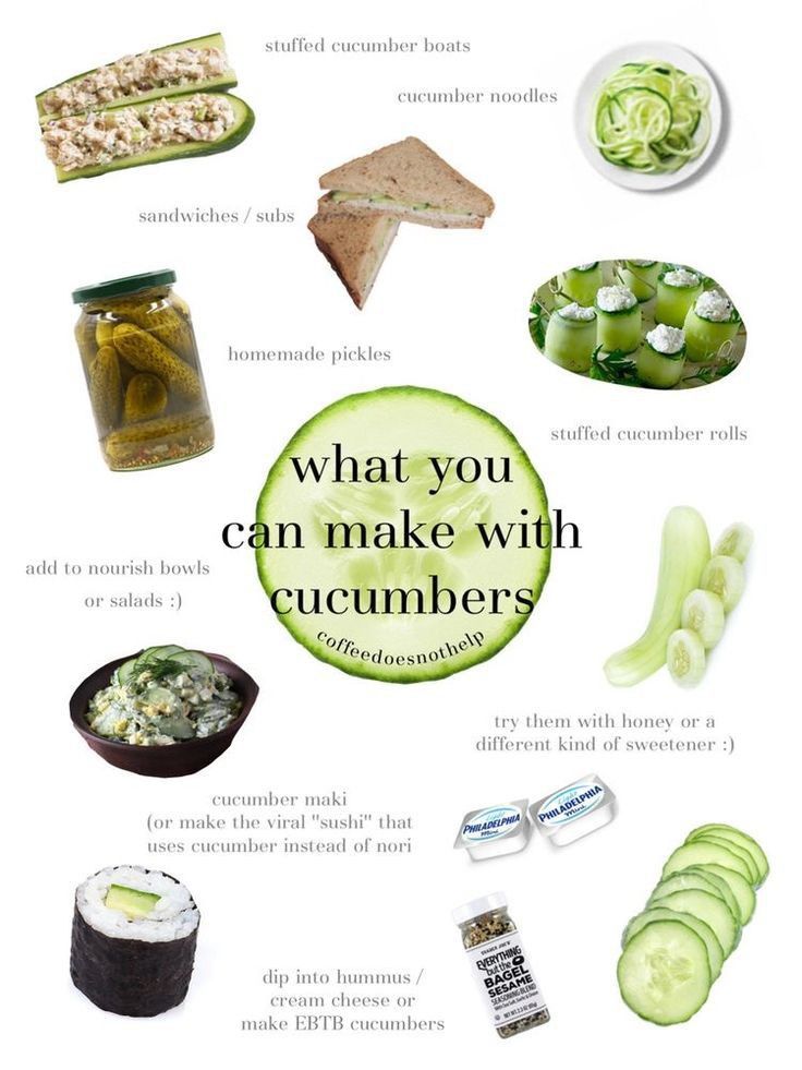 what you can make with cucumbers and other things to eat in the kitchen