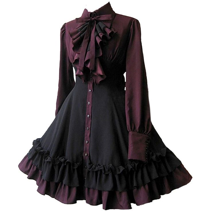 Season:Fall,Spring; Sleeve Length:Long Sleeve; Look After Me:Washable,Wet and Dry; Gender:Women's; What's in the box:Dress; Types:A-Line Dress,Dress; Style:Steampunk,Punk  Gothic,Retro Vintage; Occasion:Performance,Party; Material:Polyester; Age Group:Adults'; Characters:Cosplay; Pattern:Patchwork; Listing Date:12/26/2023 Vintqge Dress, Black Gothic Dress, Big Bow Dress, Gothic Women, Goth Vintage, Steampunk Dress, Medieval Gothic, Fest Outfits, Bow Skirt