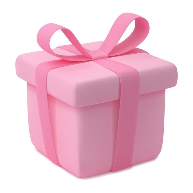 a pink gift box with a bow on it