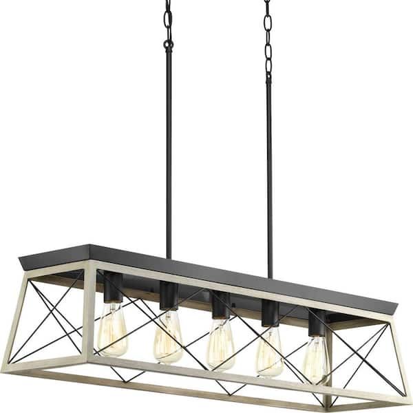 a rectangular light fixture with four lights hanging from the ceiling