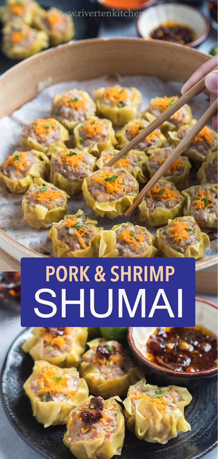 Simple Chinese style steamed dumpling made of pork and shrimp. Japanese Siomai, Pork Shumai Recipe, Shrimp Shumai Recipe, Pork Siomai Recipe, Shumai Recipe, Siomai Recipe, Pork Siomai, Pork Shumai, Shrimp Shumai