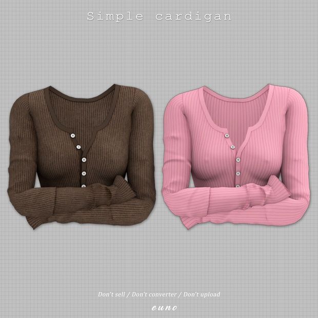 two women's sweaters are shown in the same color as each other,