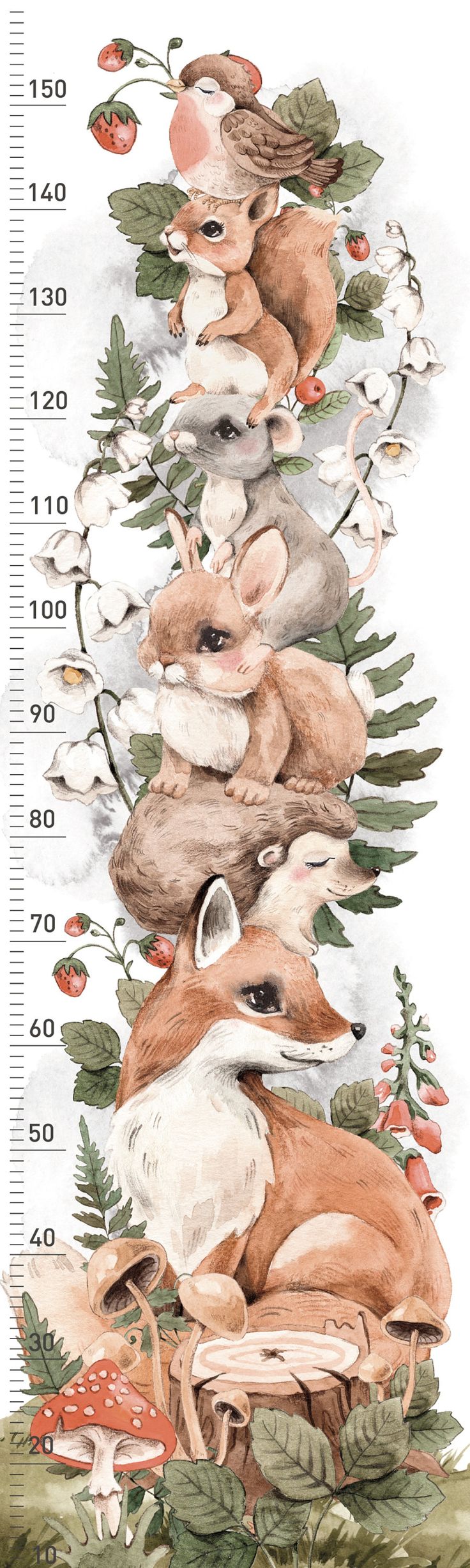 a drawing of an animal growth chart with animals on it's sides and numbers in the