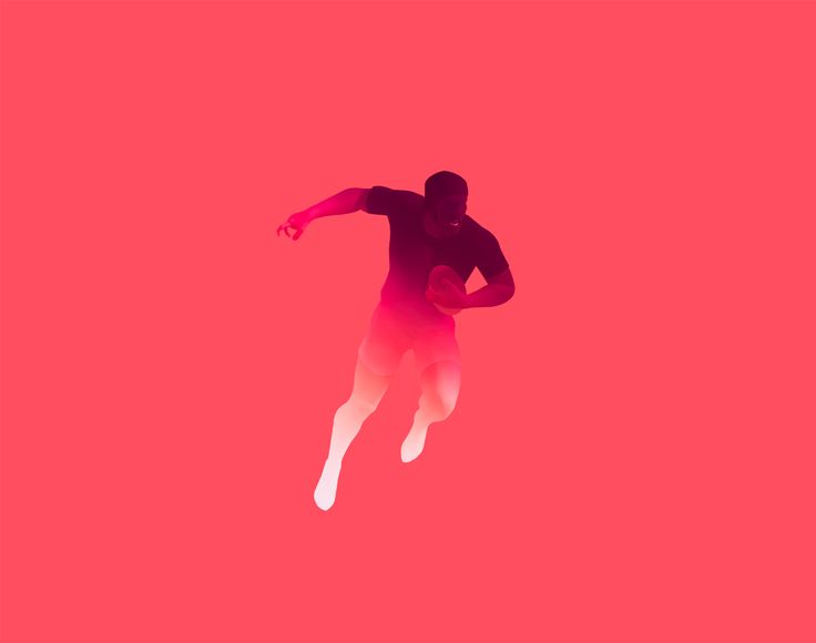 a man is flying through the air on a pink background