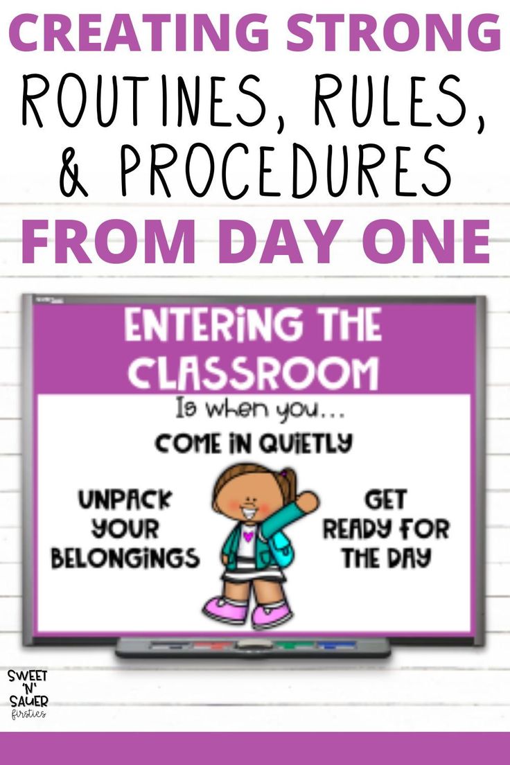 a classroom poster with the words, creating strong routines, rules and procedure from day one