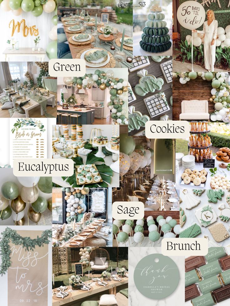 Sage Green Bridal Shower. Brunch. Eucalyptus. Cookies. Decoration. Balloons. Cake Pops. Fun. Spring. Bright. Bride. Miss to Mrs. Games. Bridal Shower Theme Ideas 2023, Bridal Shower Natural Decor, Kitchen Tea Decor Ideas, Earth Tone Bridal Shower Ideas, Earthy Boho Bridal Shower Ideas, Wedding Shower Sage Green, Sage Green And Rose Gold Bridal Shower Ideas, Wedding Shower Eucalyptus, Bridal Shower Table Decorations Greenery