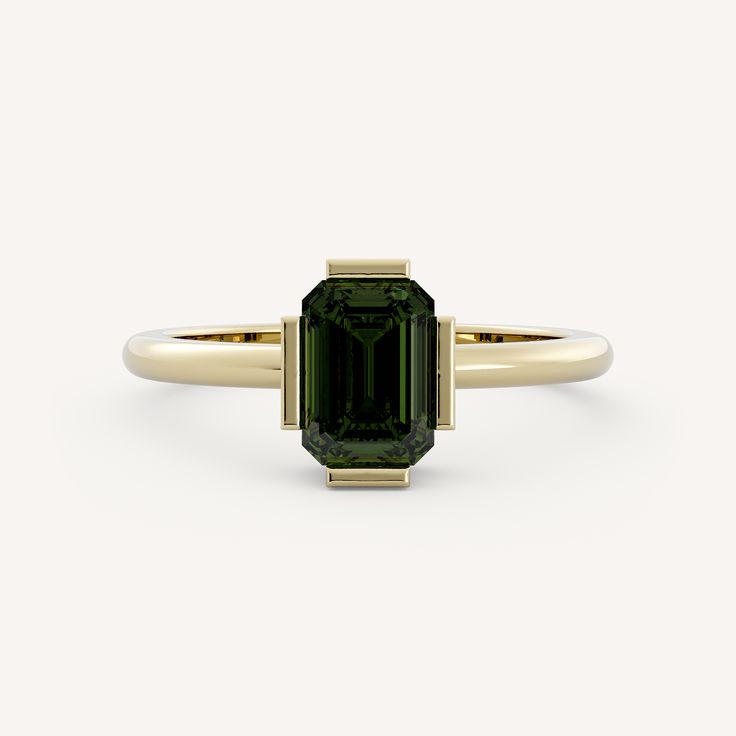 Salem features a striking 7x5mm emerald shaped green tourmaline center stone set with bar prongs on a half round shank. Emerald Cut Engagement Rings, Olive Avenue Jewelry, Wedding Day Jewelry, Trending Engagement Rings, Emerald Cut Engagement, Ring Trends, Engagement Rings Bridal Sets, Emerald Engagement Ring Cut, Dream Engagement Rings