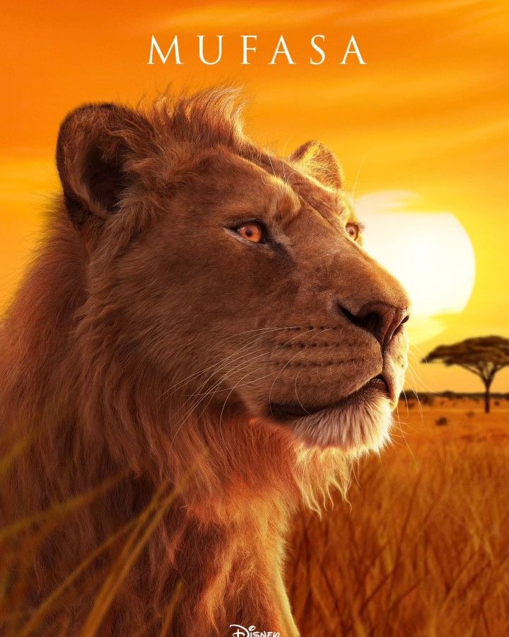 the lion king movie poster featuring mufasa