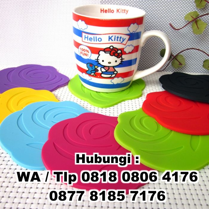 Produksi Tatakan Gelas Karet Rubber Coaster Souvenir Tatakan Gelas