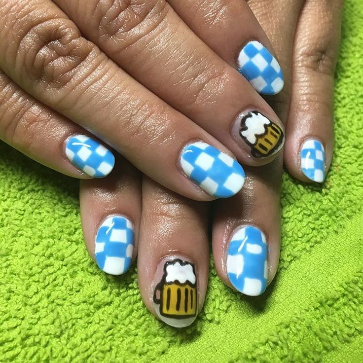 Beer Nail Designs, Octoberfest Nails, Oktoberfest Nails, Beer Nails, La Nails, Simple Gel Nails, Nail Stuff, Autumn Nails, This Weekend