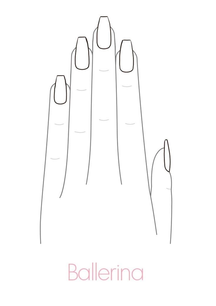 the outline of a hand with long nails