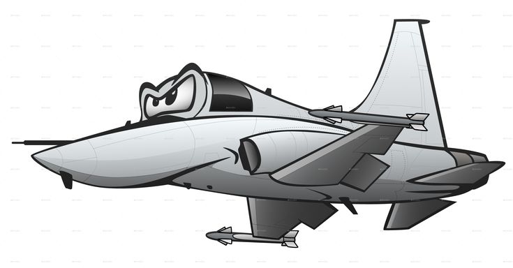 cartoon jet fighter plane flying in the sky with an angry face on it's nose