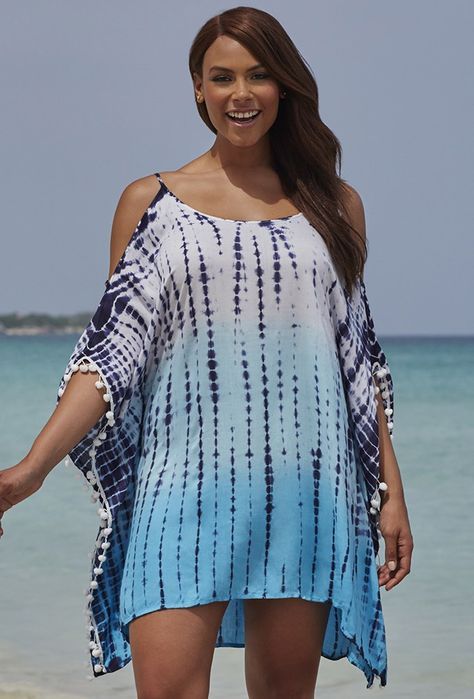 swimsuitsforall Harbor Slit Shoulder Dress Lace Bolero, Swim Cover Up Dress, Dye Dress, Plus Size Swimsuits, Swimsuits For All, Tie Dye Dress, Swimwear Cover Ups, Swimsuit Cover Ups, Swimwear Cover