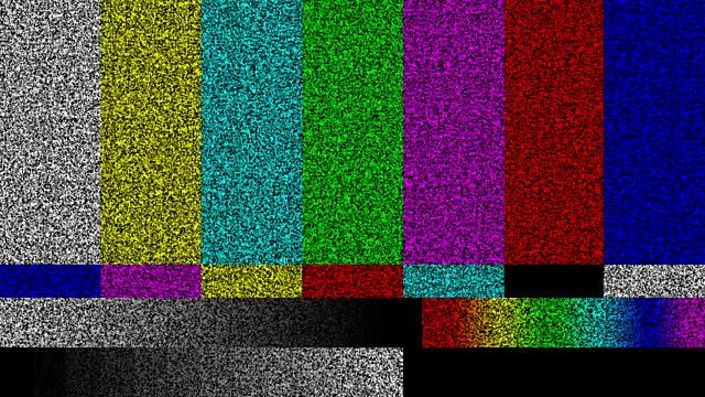 an old tv screen with different colors and lines