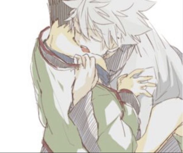 an anime character is hugging another character in front of the caption that says,