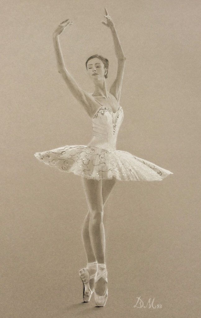 a pencil drawing of a ballerina dancer