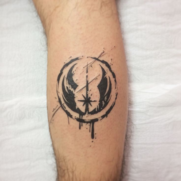 Star Wars Symbols Tattoo, Jedi Tattoo, Star Wars Tattoo Sleeve, Star Wars Symbols, Inspiration Tattoos, True Tattoo, Geniale Tattoos, Gaming Tattoo, Star Wars Tattoo