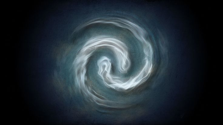 an abstract swirl in the dark blue sky