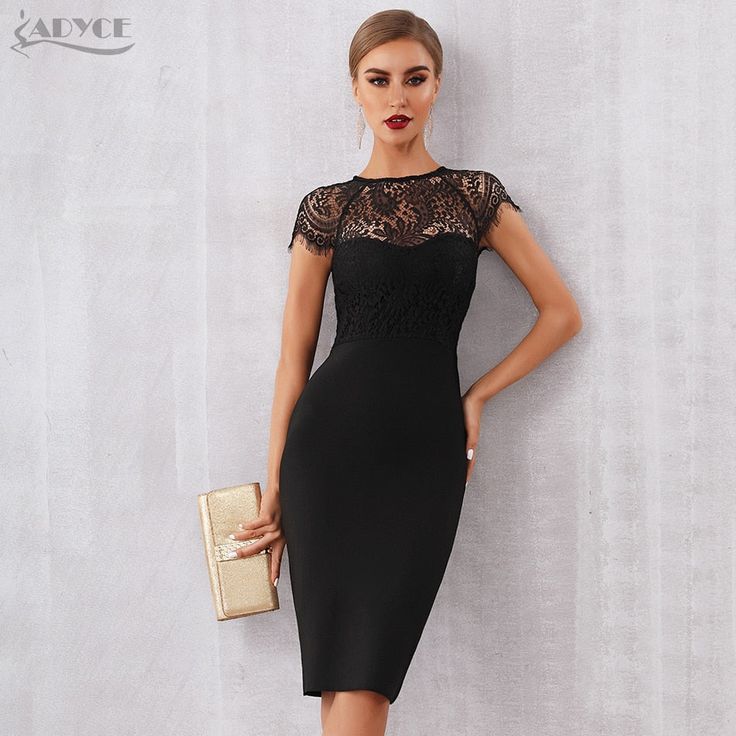 SPECIFICATIONS Waistline: empire Sleeve Style: Regular Sleeve Length(cm): Short Pattern Type: Solid Material: Polyester Material: Spandex Fabric Type: Knitting Fabric Type: Lace Elasticity: Medium Stretch Dresses Length: Knee-Length Decoration: Lace, Hollow Out ,Zipper