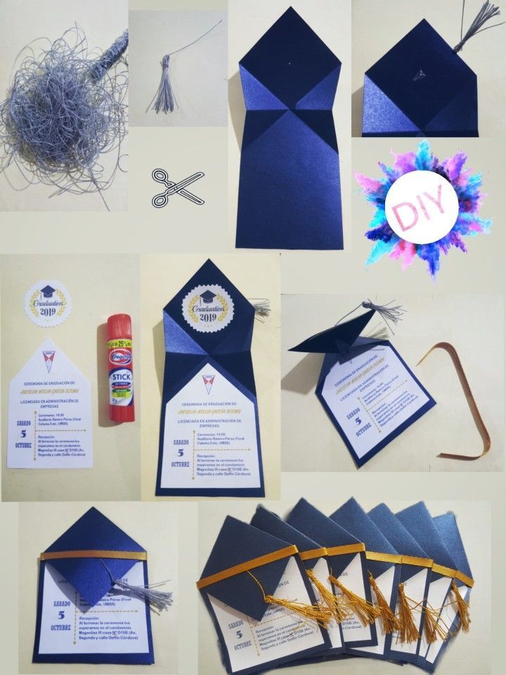 the process of making an origami graduation cap