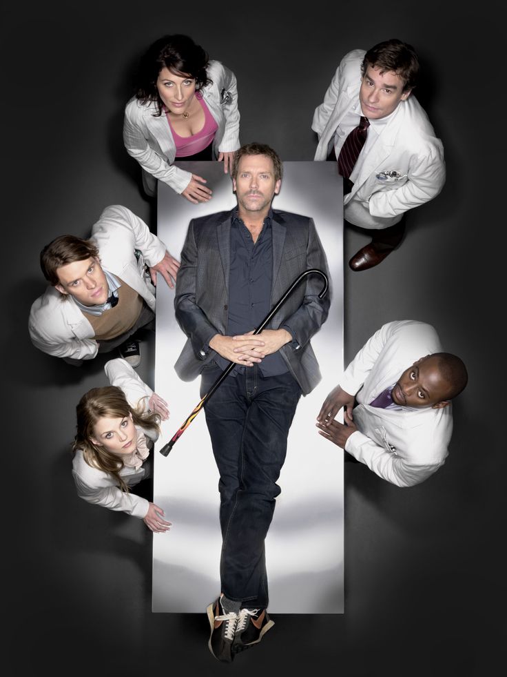 the poster for house is shown with many people around it, including one man in a suit