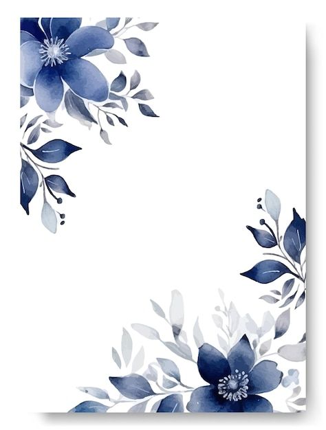 blue and white flowers on a white background