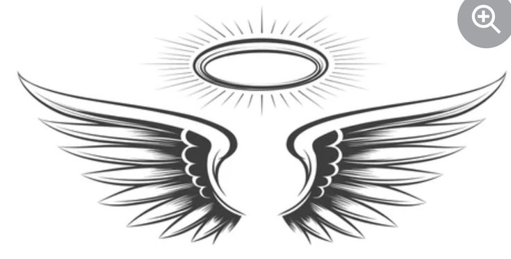 angel wings and halo tattoo design