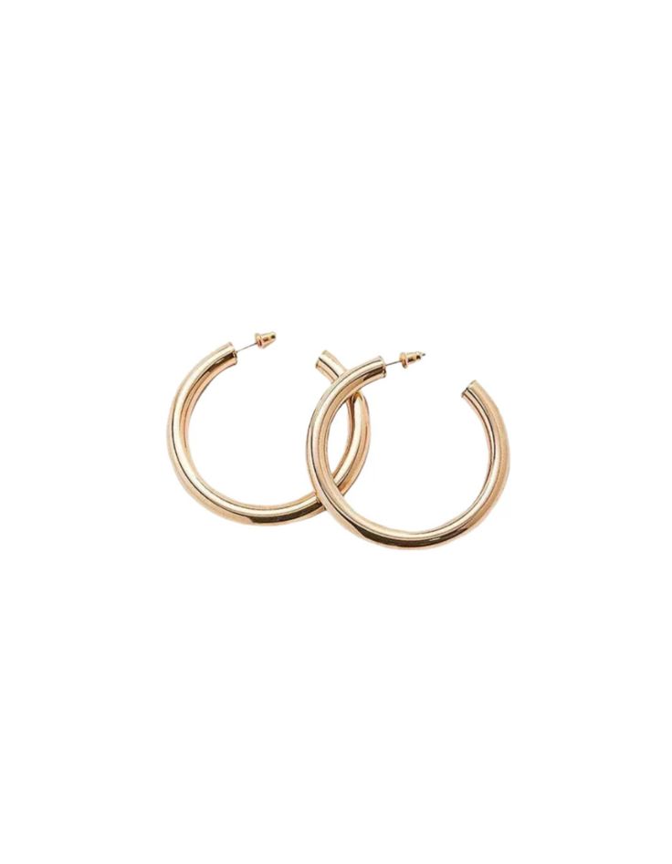 A BOLD STAPLE WHAT IT IS: A classic pair of thick gold hoop earrings WHY IT'S SPECIAL: They're a staple you need in your wardrobe Lightweight, comfortable, easy to wear GOOD TO KNOW: Gold plated Dimensions: approx. 6mm x 50mm Hypoallergenic WHY WE LOVE ADMIRAL ROW: Made in the USA, woman founded and black-owned, Admiral Row has a story to tell and we’re here for it. We love their commitment to creating responsible, accessible jewelry and their designs are the wardrobe staples of our dreams. Thick Gold Hoop Earrings, Thick Gold Hoops, Gold Hoop, Gold Hoop Earrings, Wardrobe Staples, How To Look Better, Gold Plate, Hoop Earrings, Plating