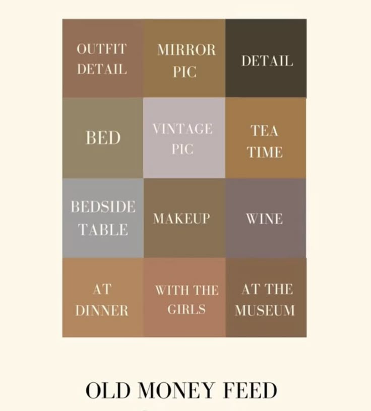 an old money feed poster with the words,'old money feed'in different colors