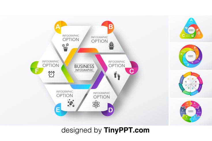 an image of a colorful hexagonal business info graphic design with circles and arrows