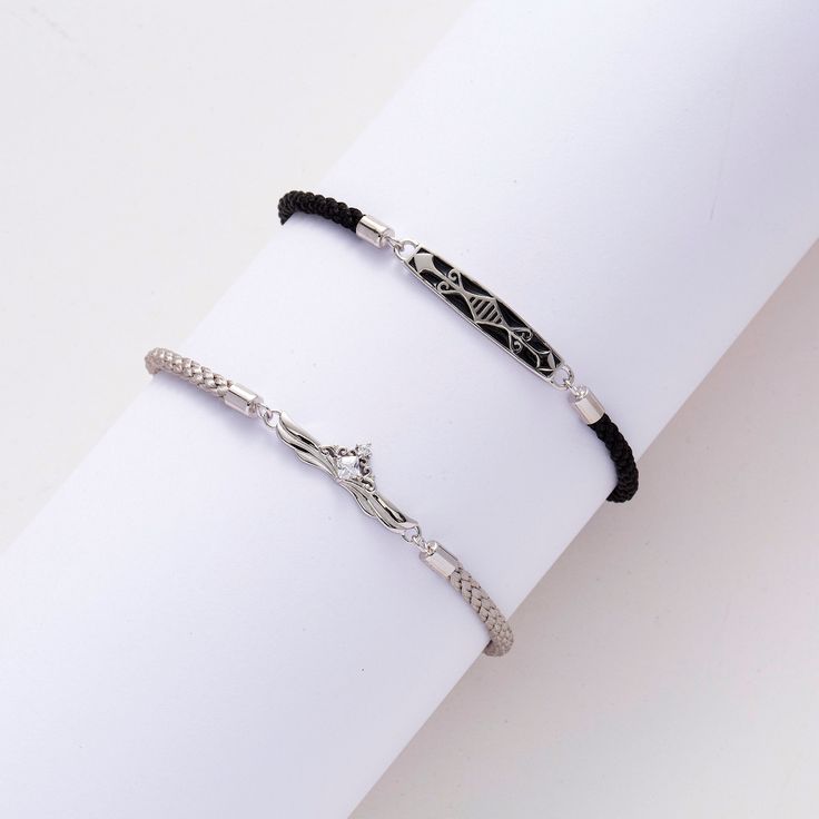 "✦ DETAILS: Metal: Finest 925 Silver Metal Stamp: S925 Main Stones: Zircon Men's Bracelet Length: 18 CM / 7\" with adjustable part 4 CM / 1.5\" Women's Bracelet Length: 16 CM / 6.3\" with adjustable part 4 CM / 1.5\" Men's Bracelet Pendant: 32*5.5 MM Women's Bracelet Pendant: 28*8 MM Handmade with love, time, care, and dedication ✦ Packaging: Beautifully wrapped up inside a kraft box, ready for gift giving! ✦ SHIPPING: The estimated shipping time within the USA is 5-7 days. Depending on the dest Promise Bracelets For Couples, Bracelet Couple Aesthetic, Promise Bracelet For Couples, Couple Matching Bracelets, Promise Bracelets, Match Bracelets, Simplistic Jewelry, Hand Jewelry Rings, Promise Bracelet