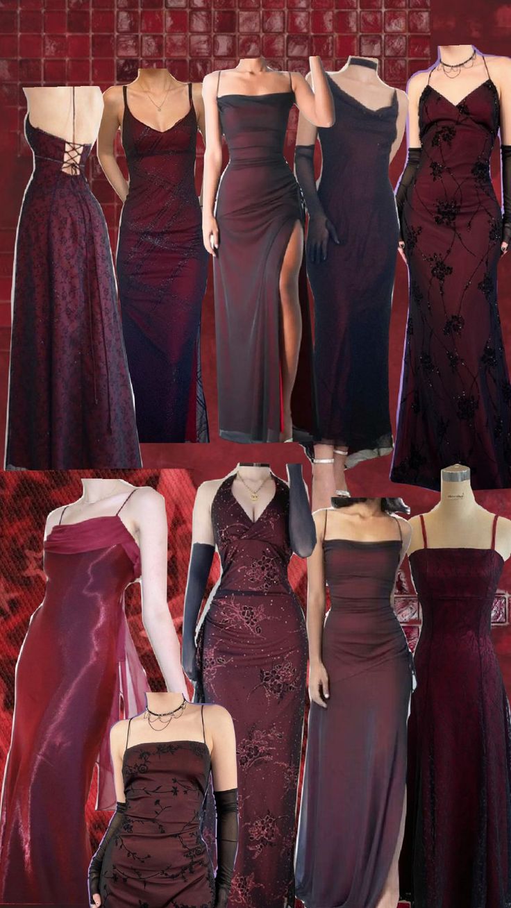 Iconic Movie Prom Dresses, Deep Autumn Prom Dress, 90s Grad Dress, Dark Aesthetic Prom Dress, Creative Prom Dress, Cider Prom Dress, 90s Vintage Dress Prom, Red And Black 90s Prom Dress, Red Grunge Prom Dress