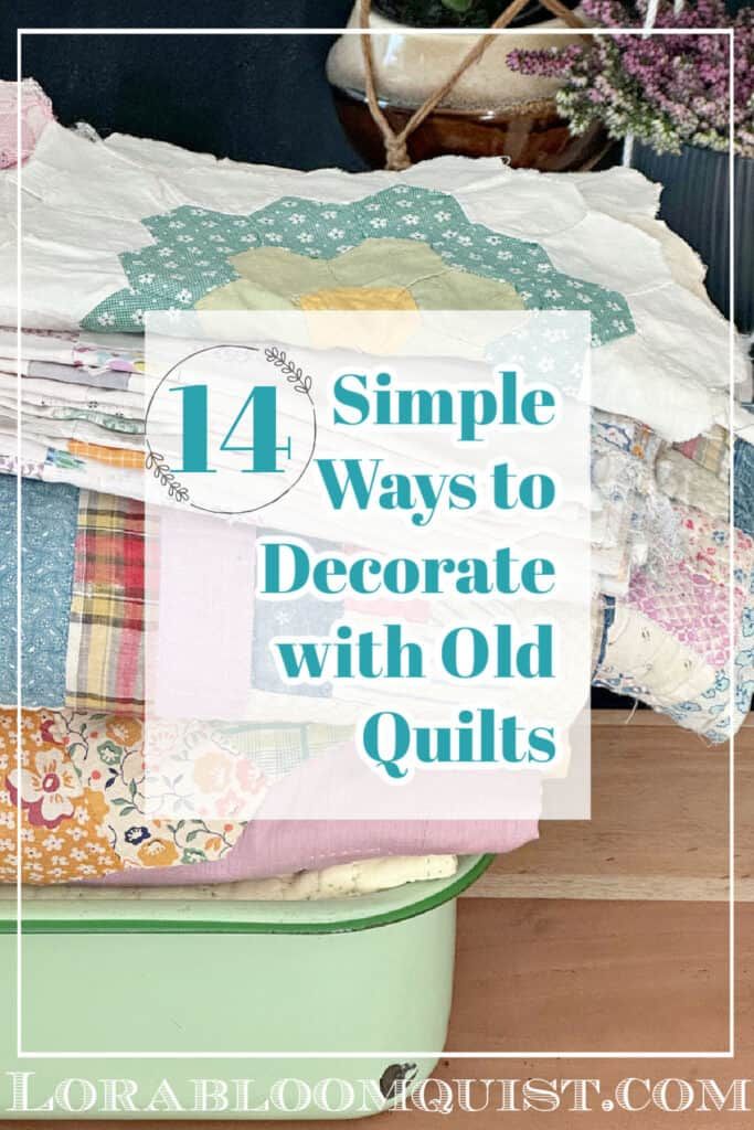 Uses For Old Quilts Ideas, Salvage Quilt Projects, Old Fashioned Decorating Ideas, Decor With Quilts, Upcycle Curtains, Repurposed Old Quilts, Decorating With Quilts Ideas Display, Display Quilts Ideas, Quilts As Tablecloths