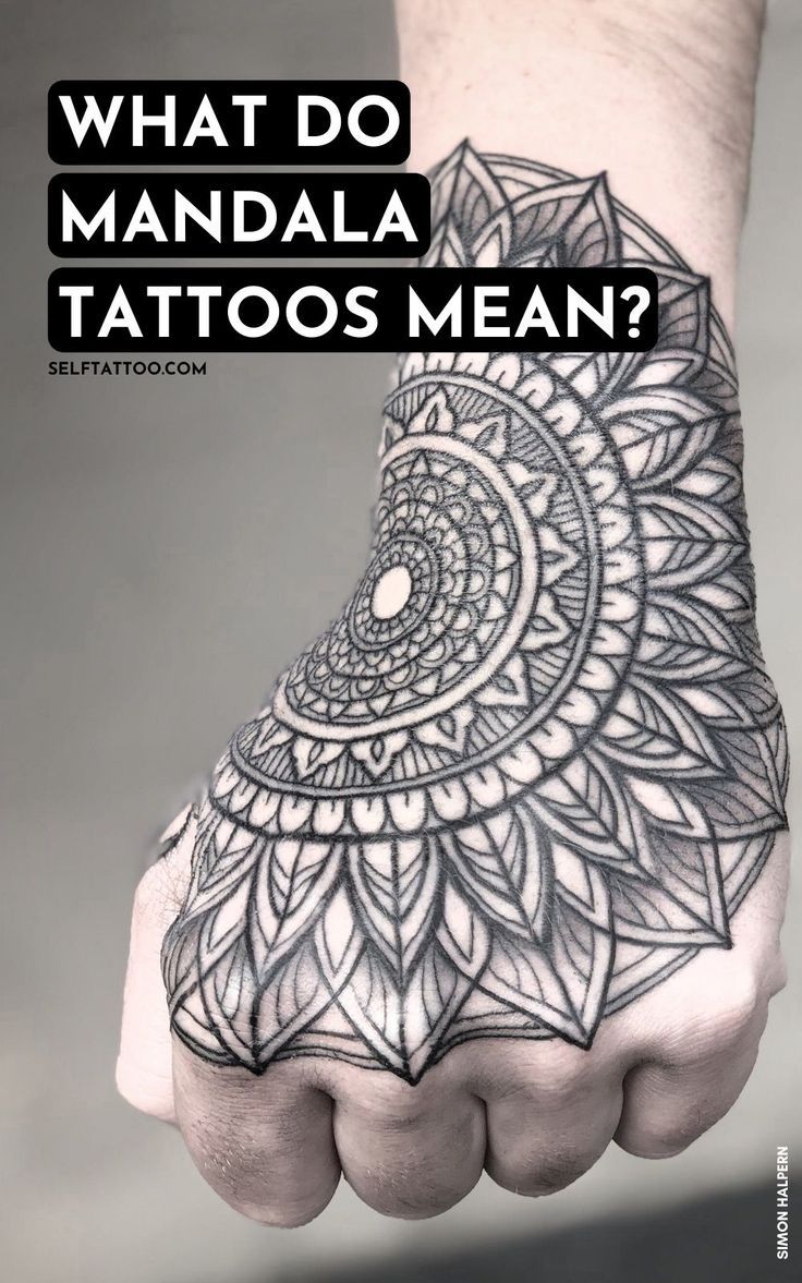 a person's hand with the words what do mandala tattoos mean?