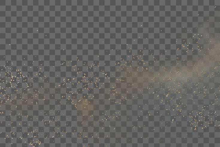 gold dust is flying in the air on a transparent background with black and white squares