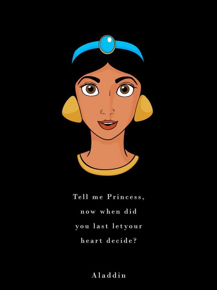 an egyptian woman with the quote tell me princesses, now when did you last let your heart decide?