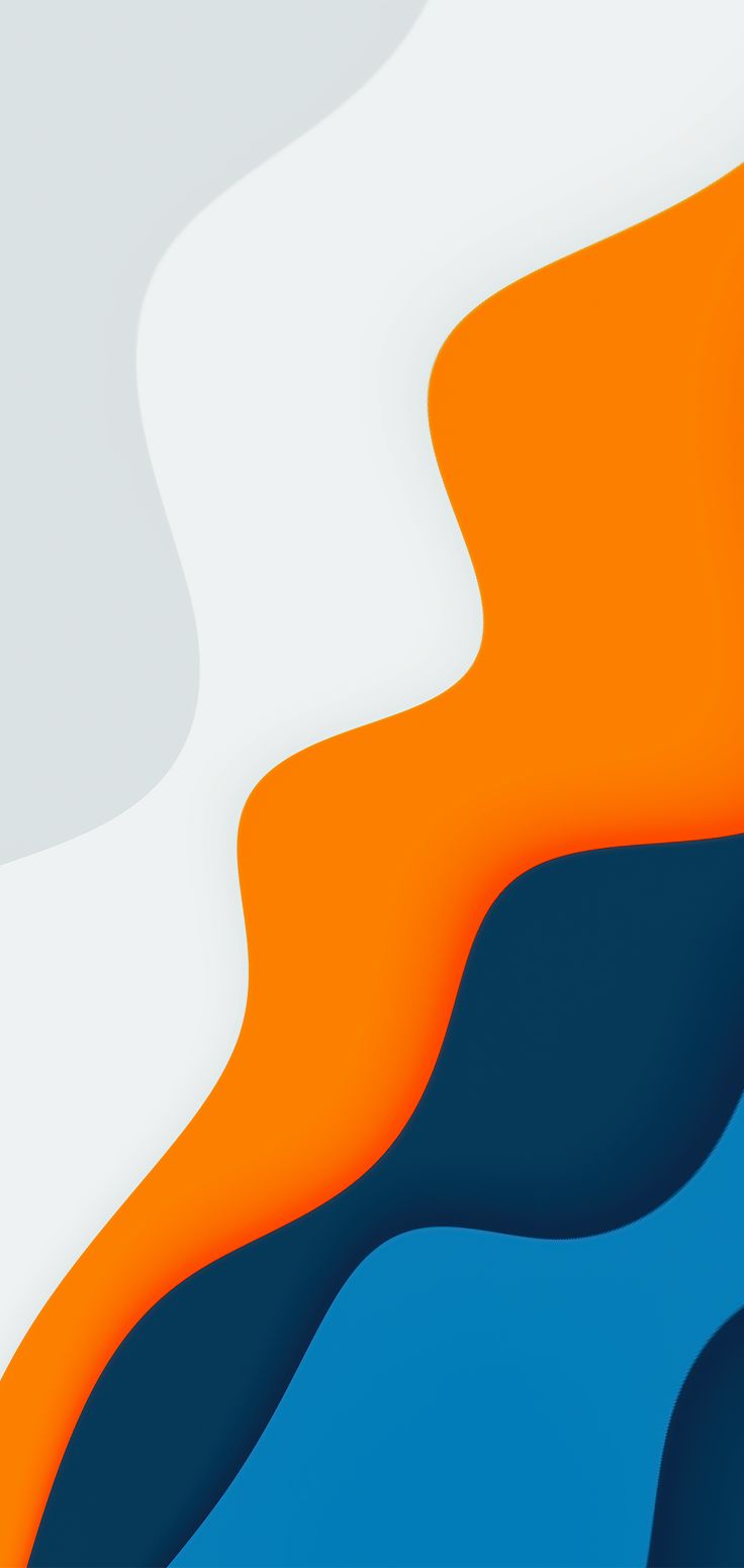 an orange and blue abstract background with wavy shapes