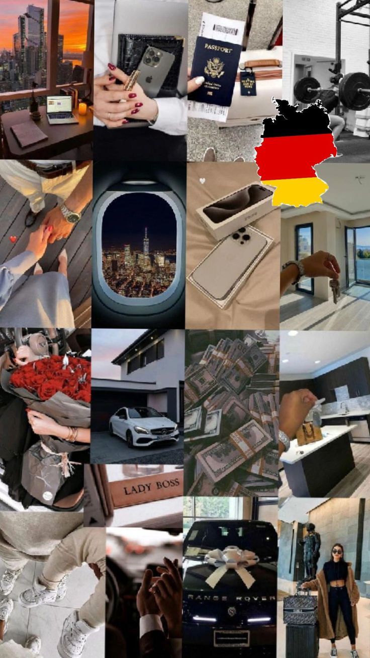 a collage of pictures with people, cars and other things in them that are all over the place