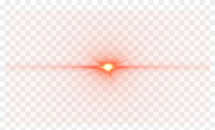 an orange and red light emitting from the center of a white background, with two rays