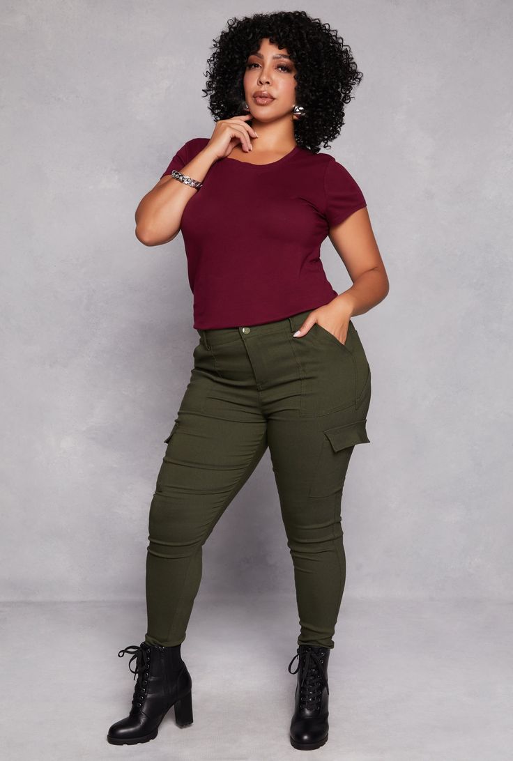 Casual Pant, Skinny Leg, High Waisted, Cargo Pocket(s), Stretch, Solid, Item Number 3861056720801 Puma Outfit, Weatherproof Boots, Casual Pant, Romper And Jacket, Plus Size Pants, Cargo Pocket, Girls Pajamas, Girls Jacket, Short Girls