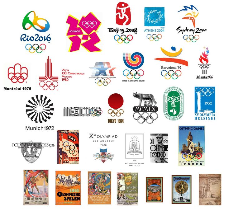 many different olympic logos are shown together