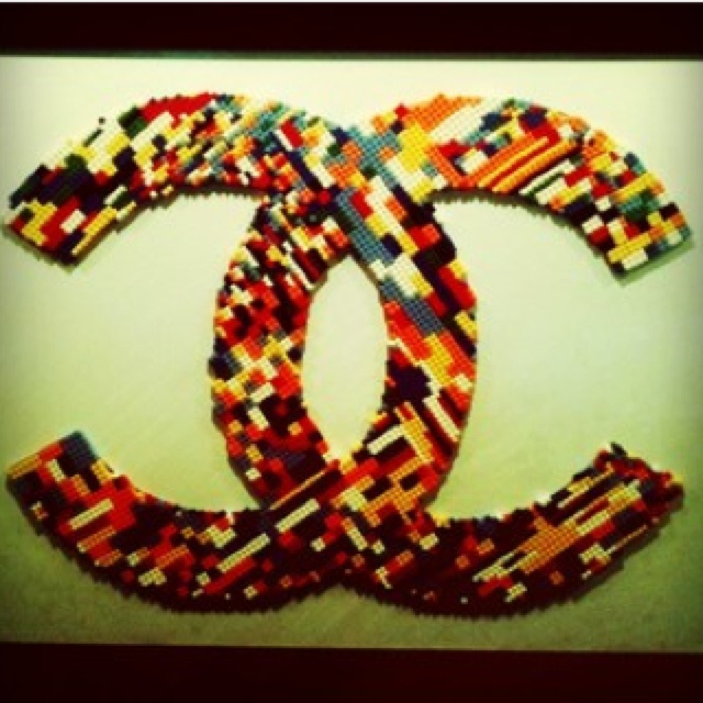 an image of a chanel logo made out of legos