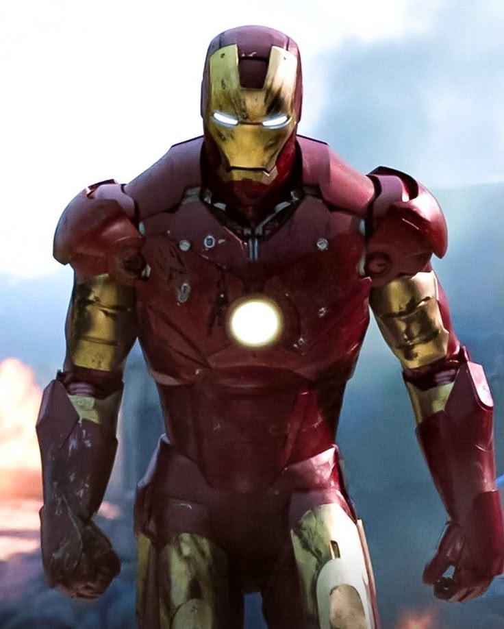 iron man standing in front of the camera