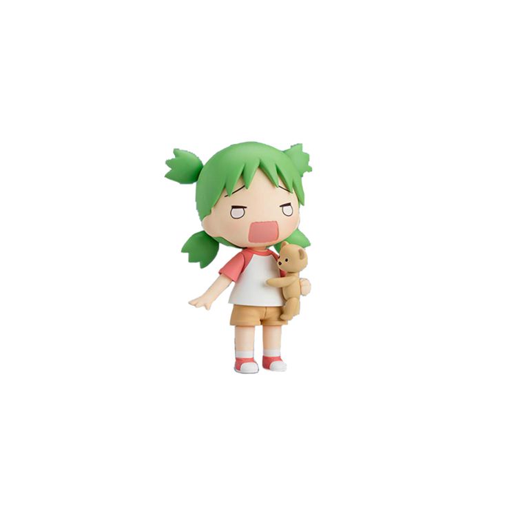 a small doll with green hair holding a teddy bear