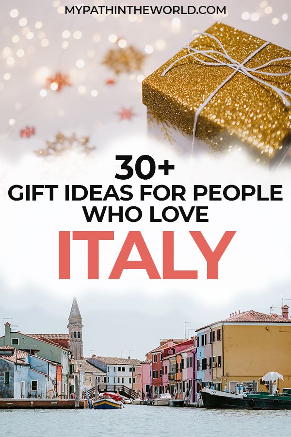 the words 30 gift ideas for people who love italy