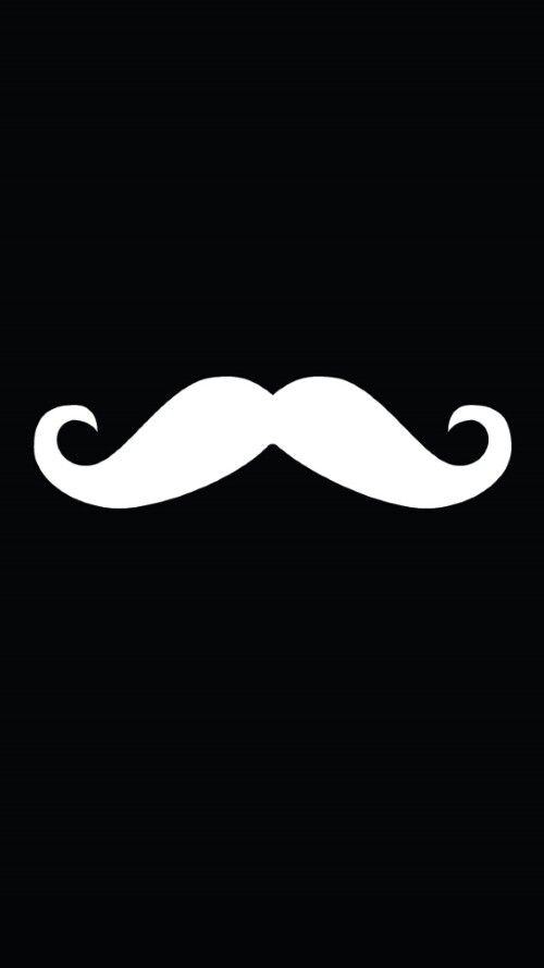 a white mustache on a black background