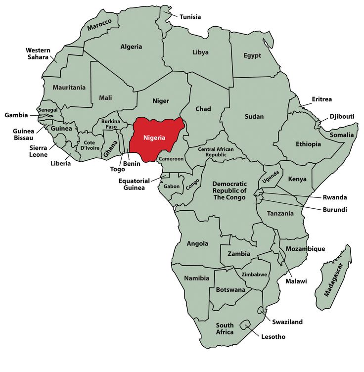 a map showing the location of africa with all its major cities and their respective locations